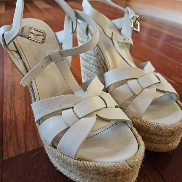YSL Yves St. Laurent TRIBUTE espadrilles wedge in smooth leather
WHITE Size 38.5 - Picture 2 of 5